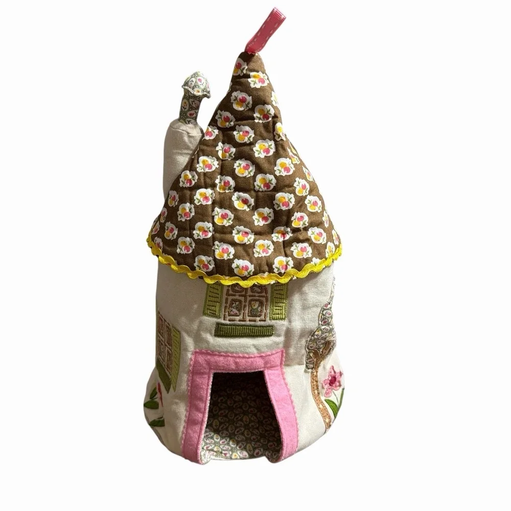 Pottery Barn Mouse House With 4 Mice Fabric Rare Dollhouse